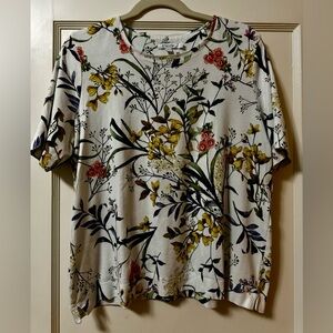 Chico’s Botanical Floral Short Sleeve Top